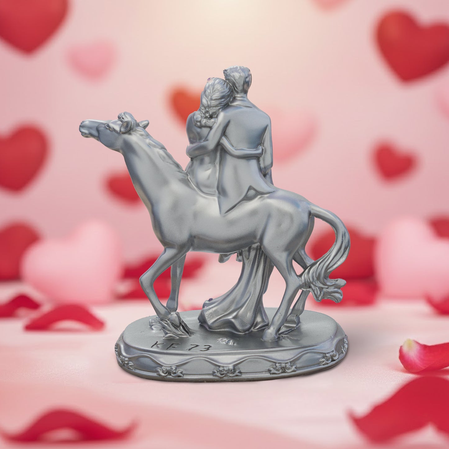 Elegant Silver Couple Showpiece Romantic Statue for Home Decor Gift