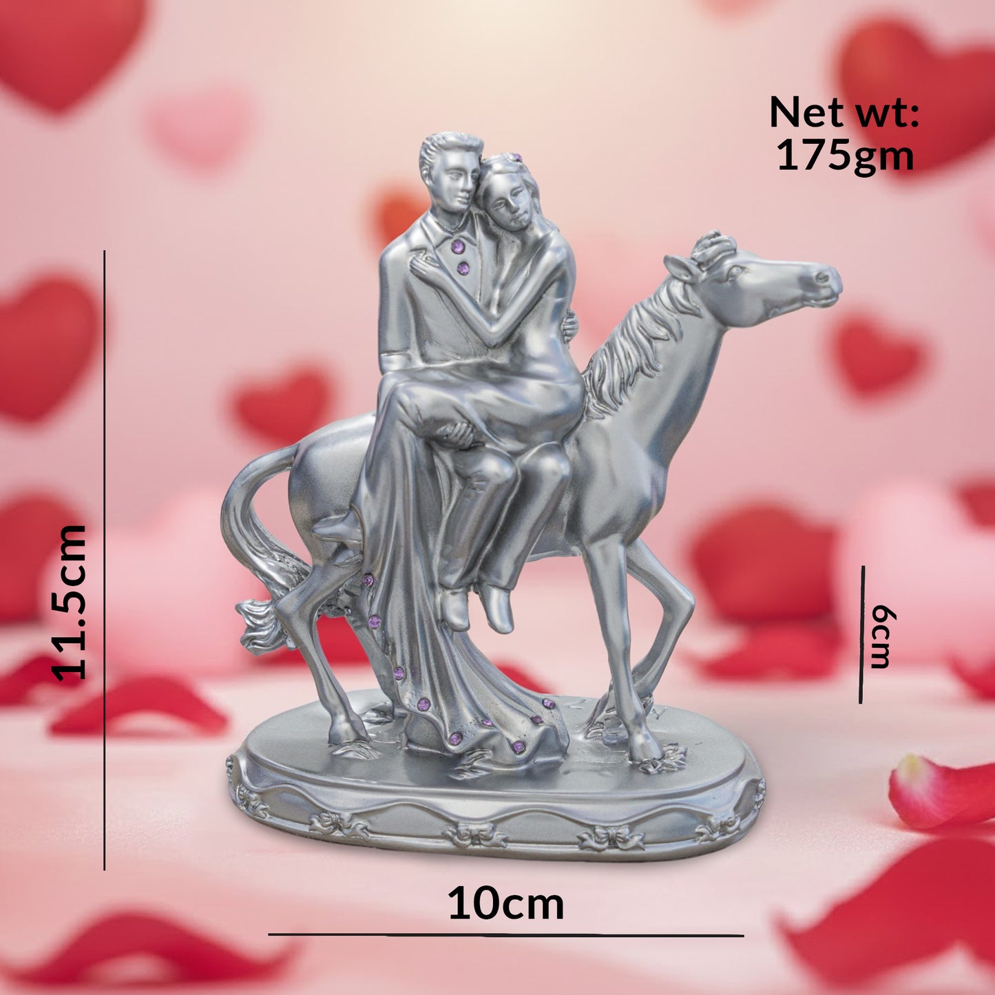 Elegant Silver Couple Showpiece Romantic Statue for Home Decor Gift