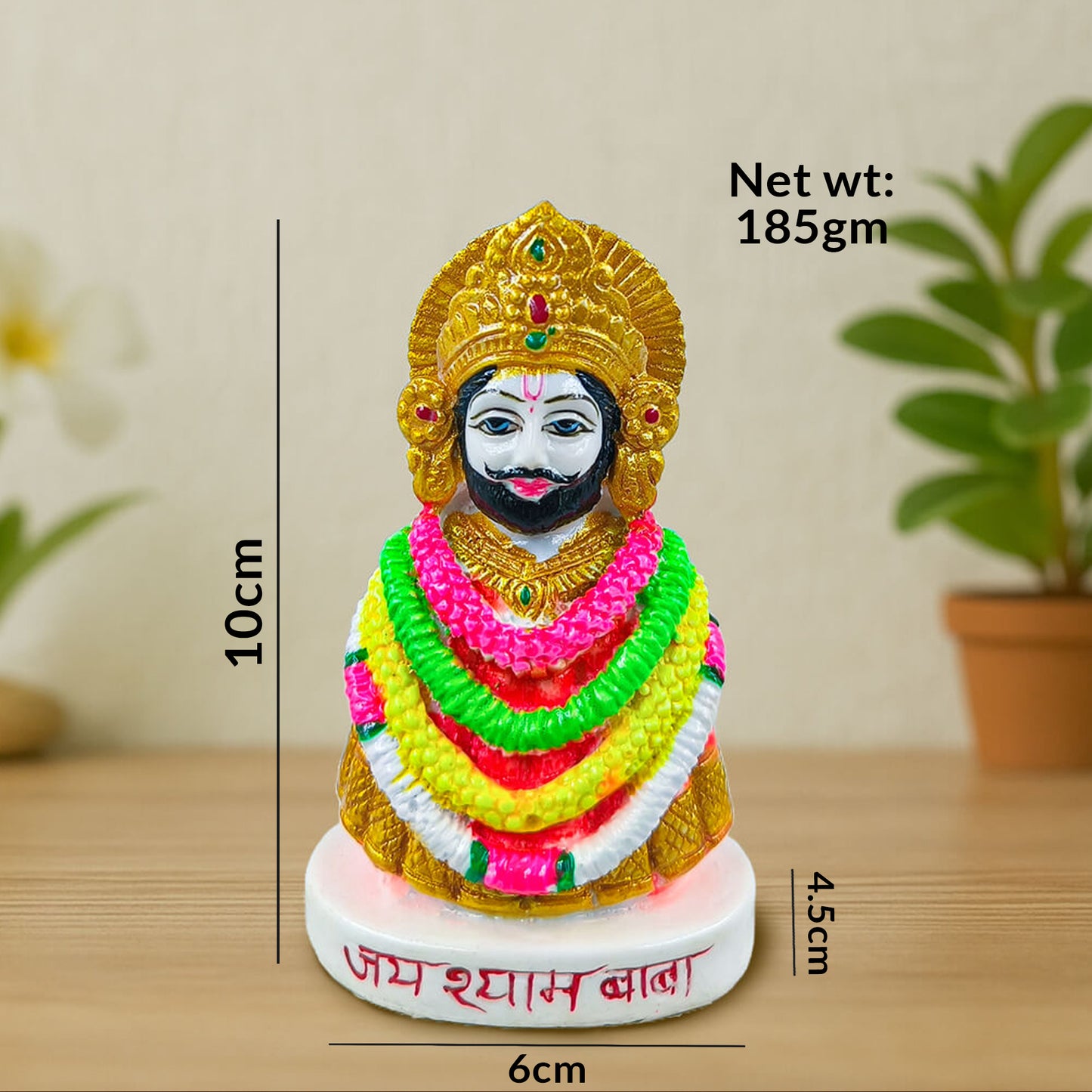 Marble Khatu Shyam Idol | Handcrafted Khatu Shyam Baba Murti for Home Temple, Puja & Spiritual Decor
