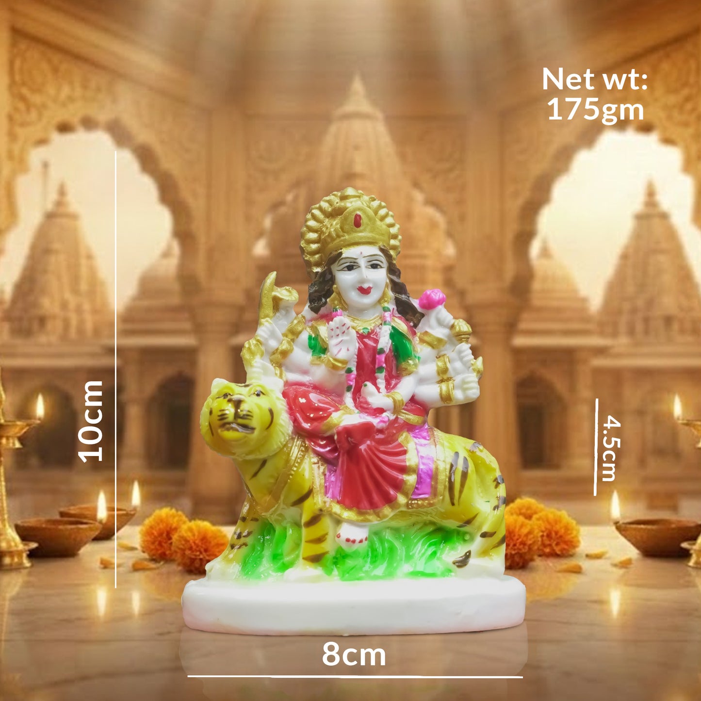 Maa Durga Idol on Tiger Home Temple & Navratri Decor
