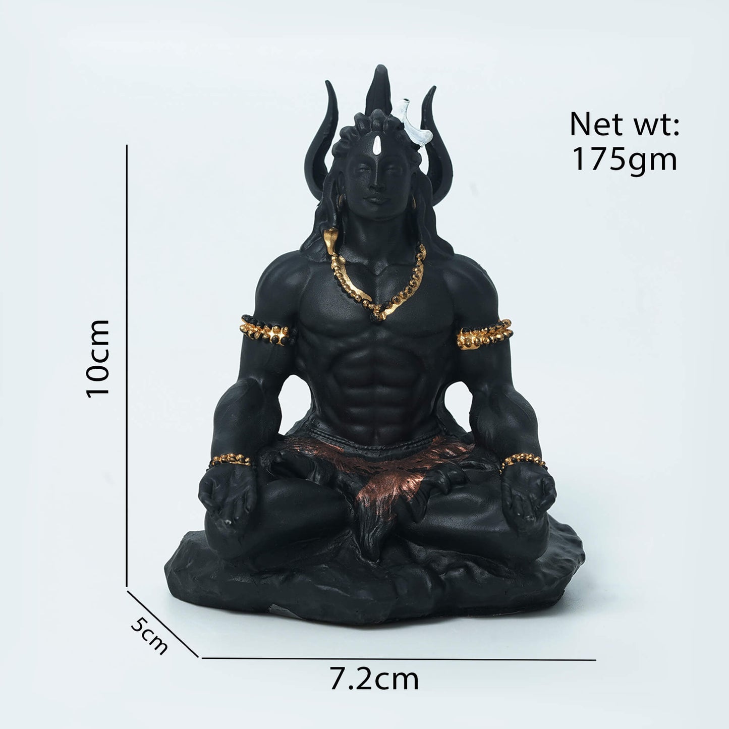 Black Marble Mahayogi Hindu Goddess Statue