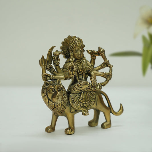 Brass Maa Durga Hindu Goddess Statue