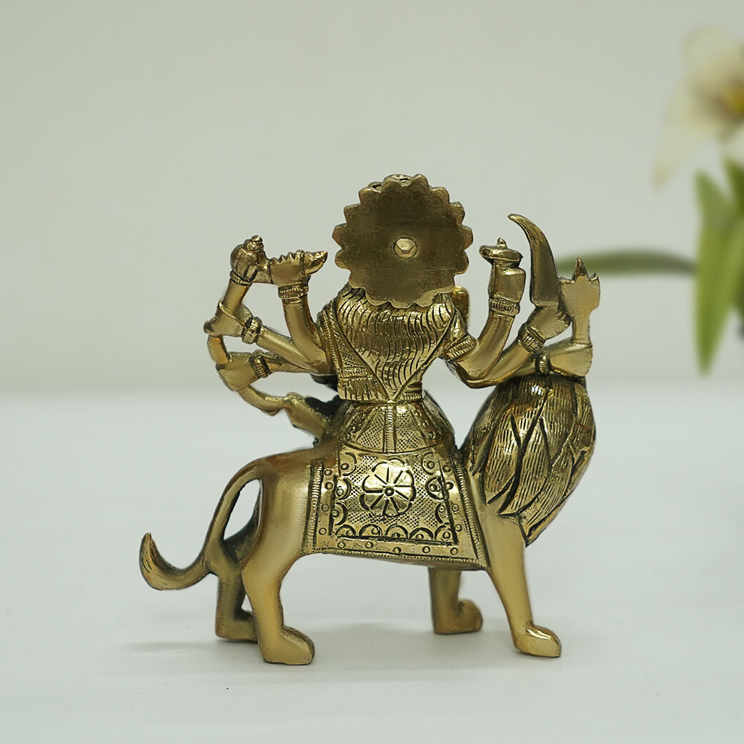 Brass Maa Durga Hindu Goddess Statue