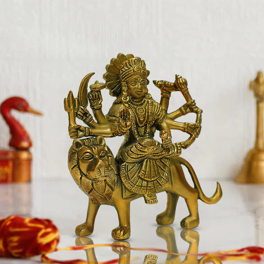 Brass Maa Durga Hindu Goddess Statue