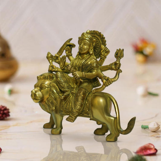 Brass Maa Durga Hindu Goddess Statue