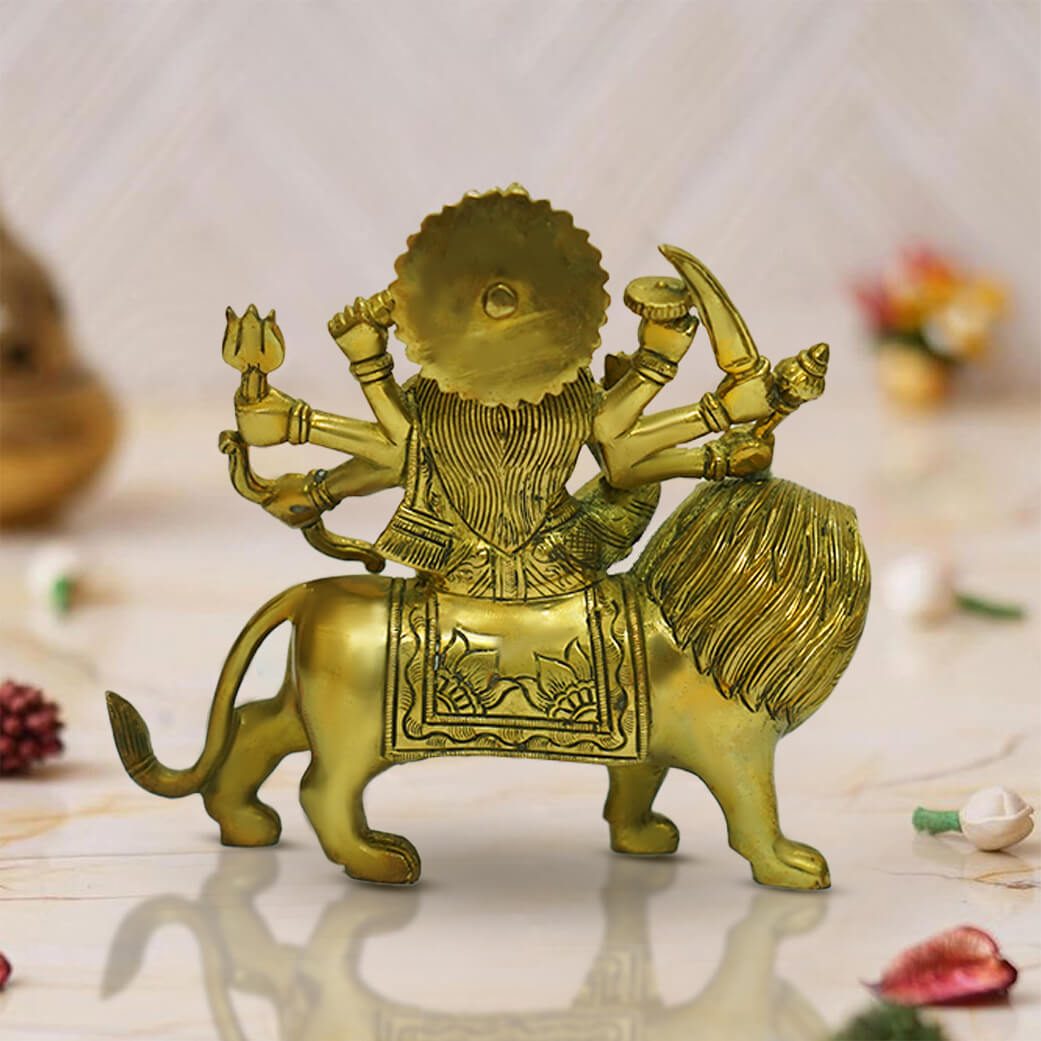 Brass Maa Durga Hindu Goddess Statue