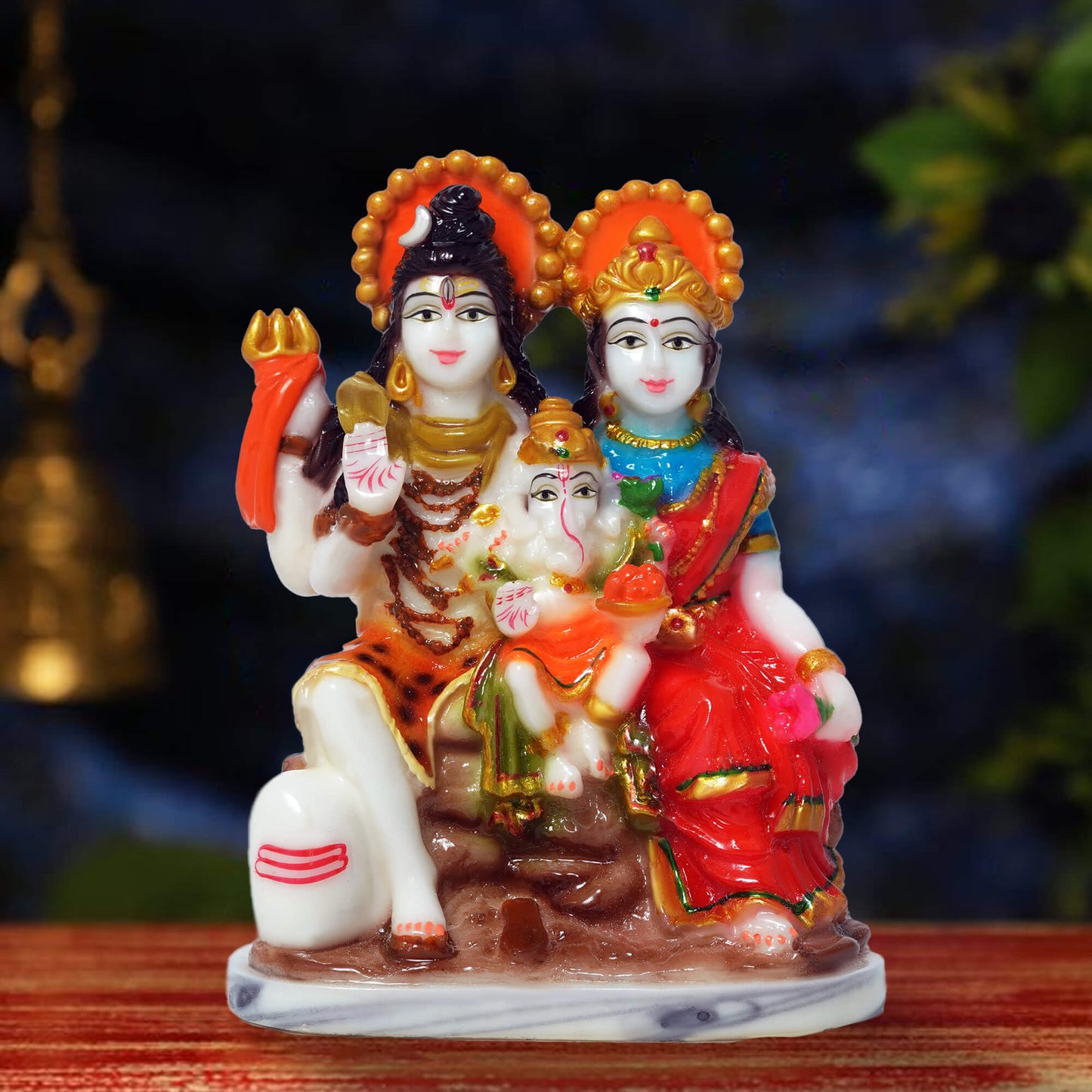 Marble Shivparivar Hindu Goddess Statue
