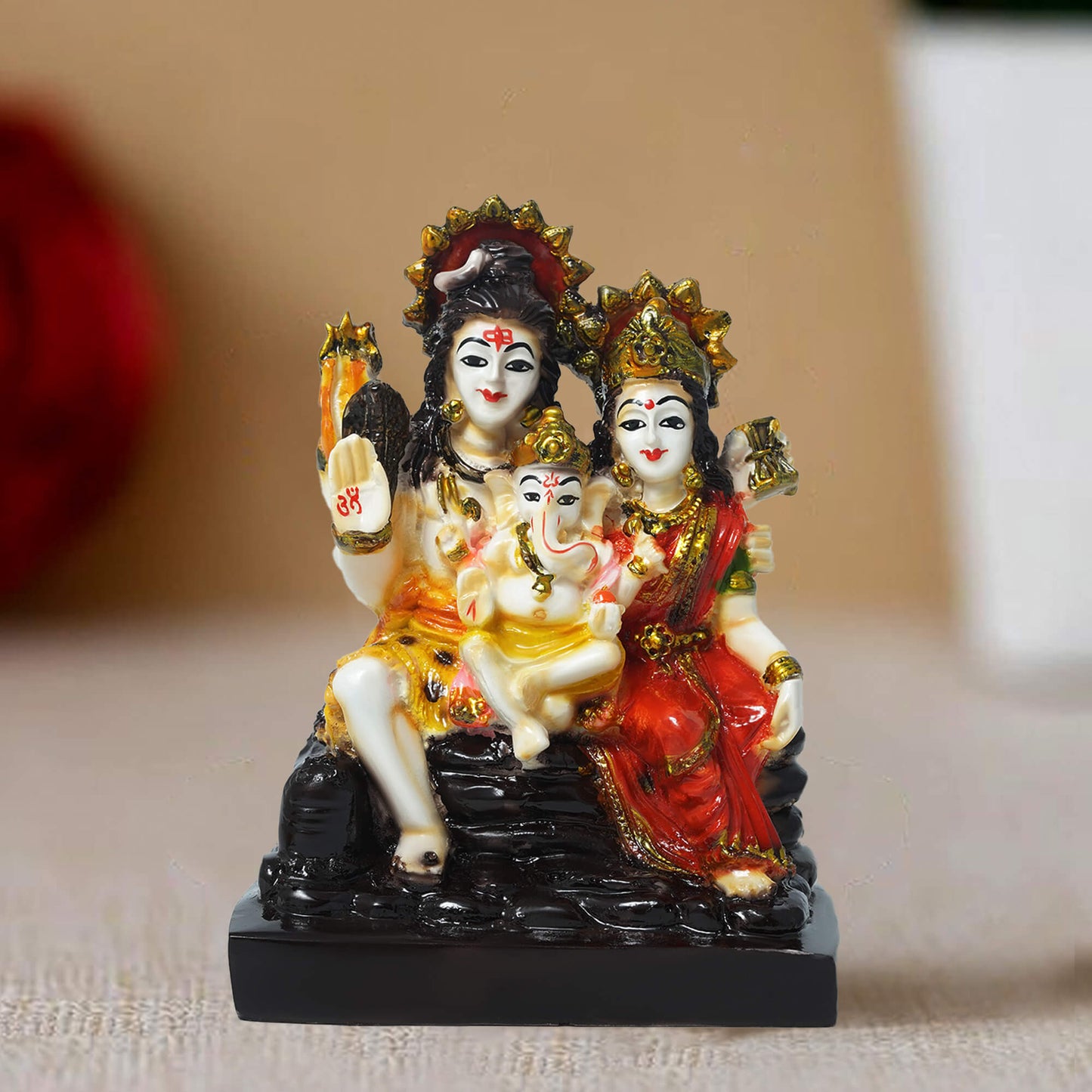 Marble Shivparivar Hindu Goddess Statue