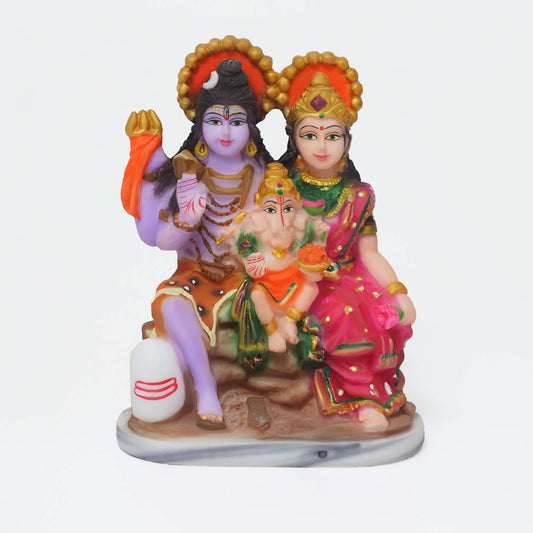 Marble Shivparivar Hindu Goddess Statue