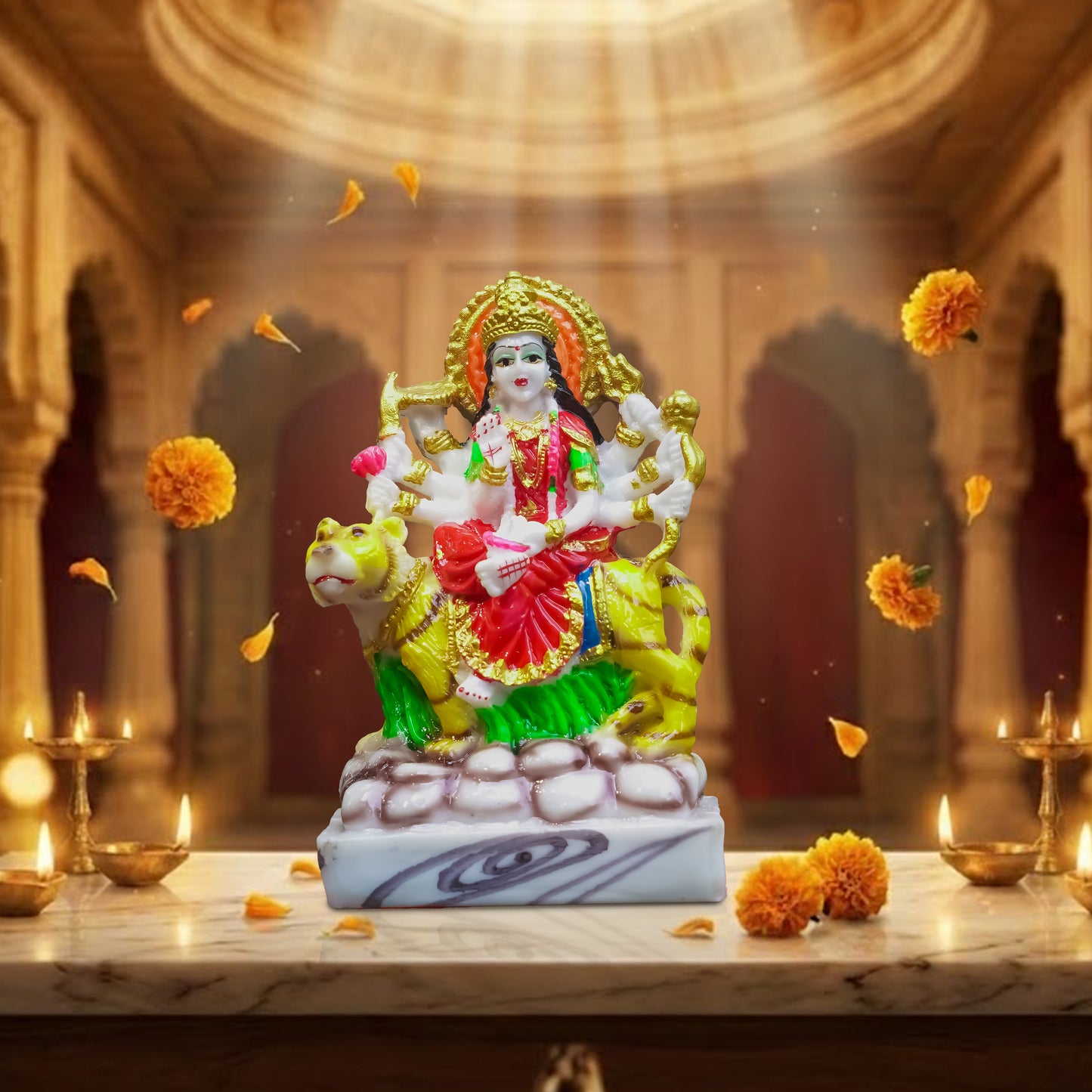 Maa Durga Idol on Tiger  Murti for Home Temple