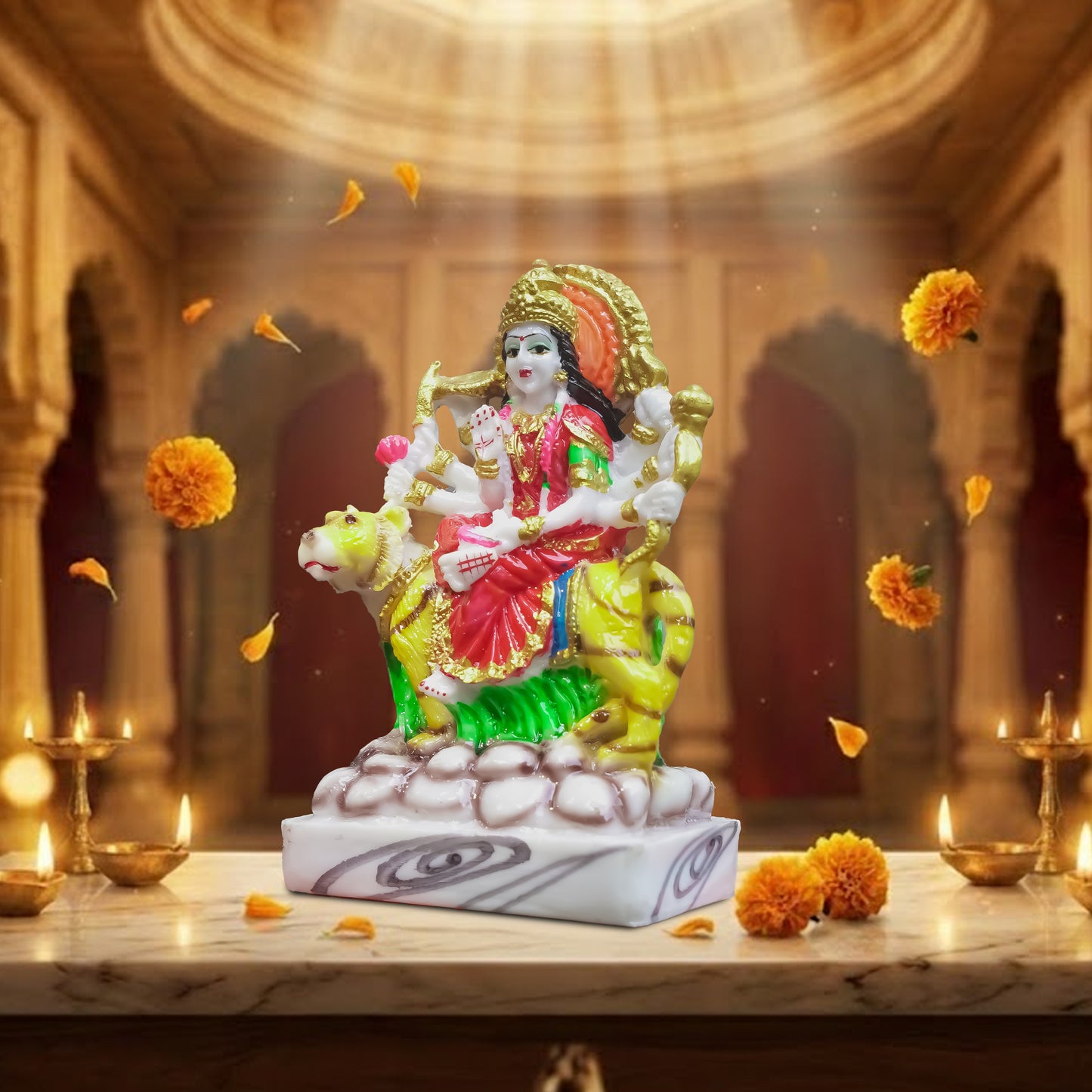 Maa Durga Idol on Tiger  Murti for Home Temple