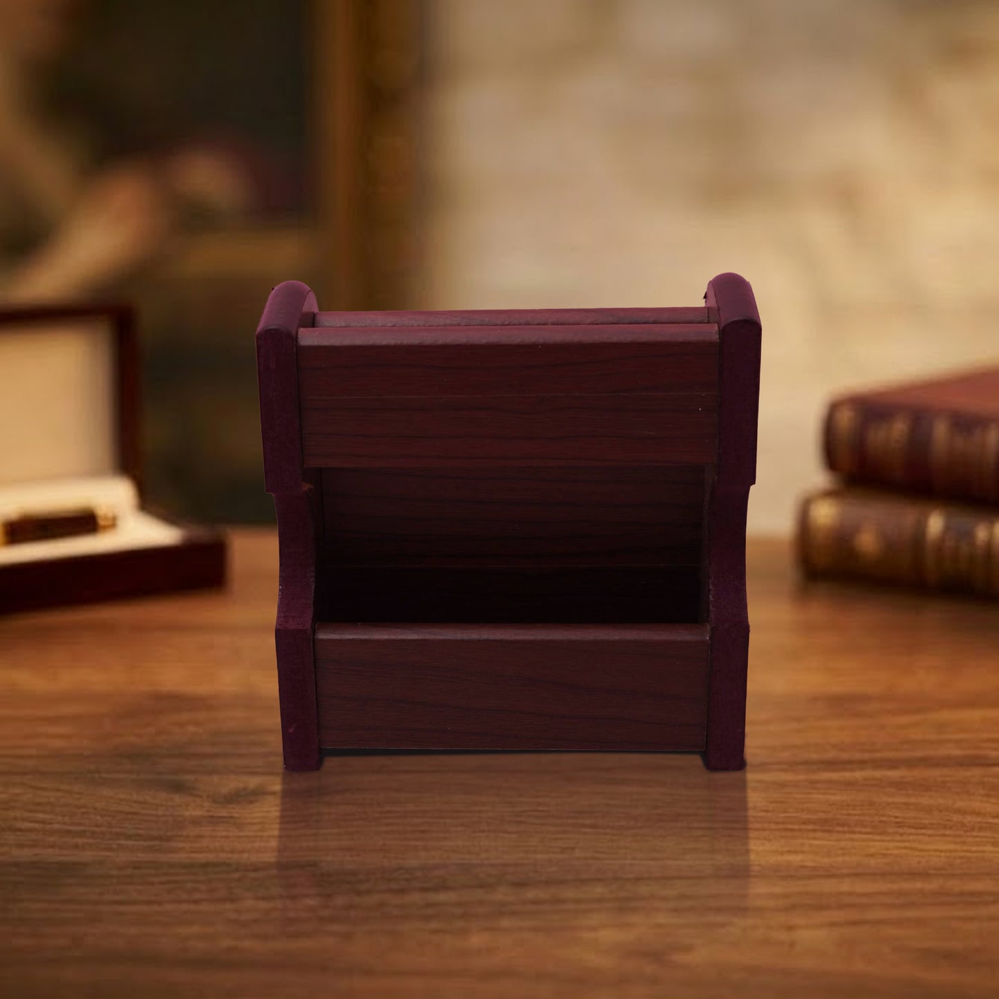 Premium Wooden Desk Organizer | Multi-Compartment Office & Workspace Organizer