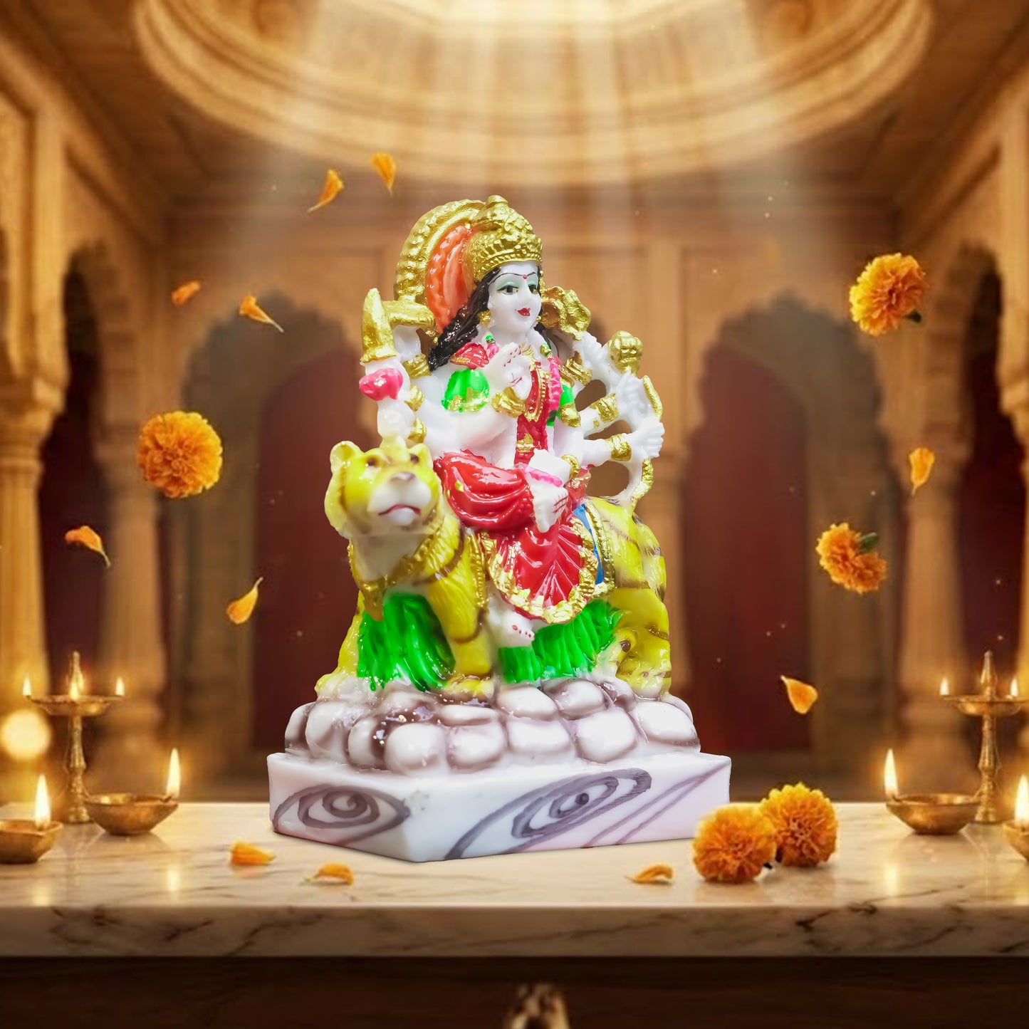 Maa Durga Idol on Tiger  Murti for Home Temple