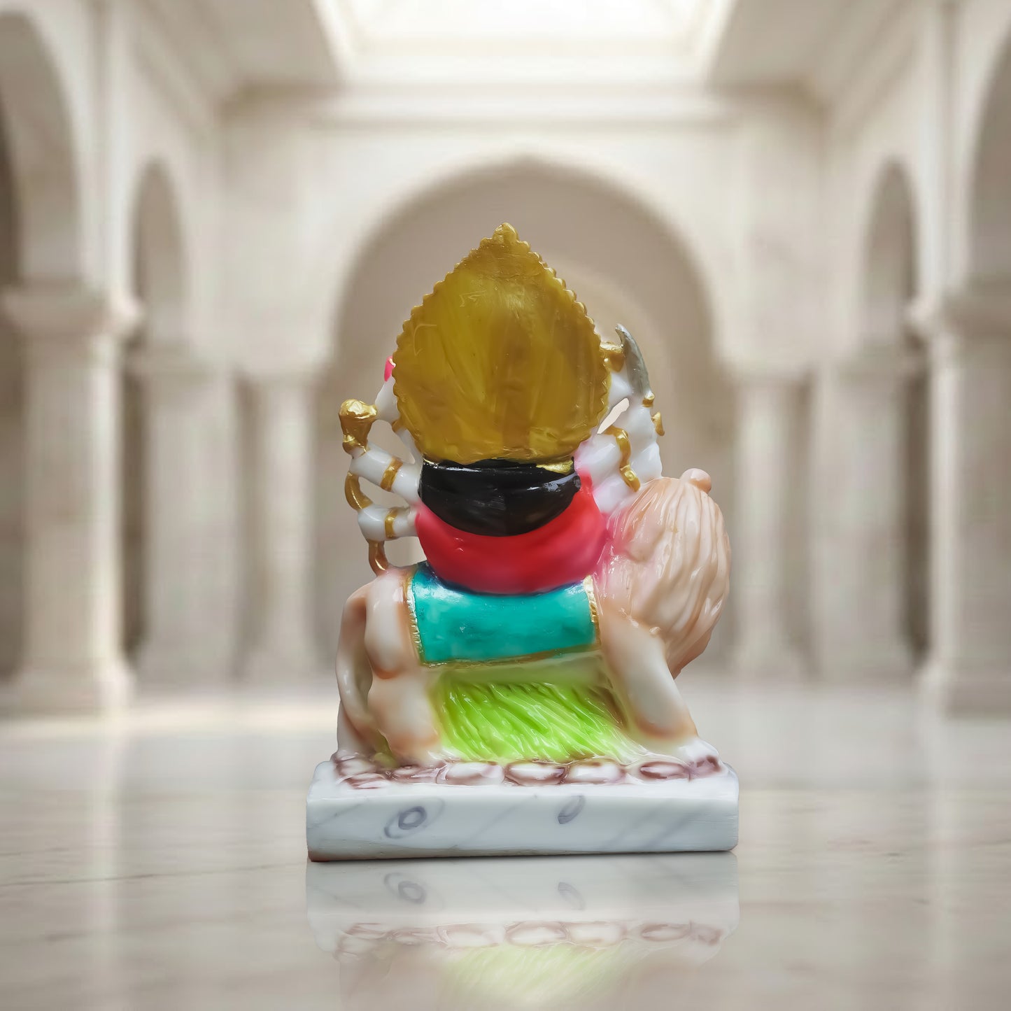 Durga Maa Idol on Lion | Multicolor Marble Finish  for Pooja