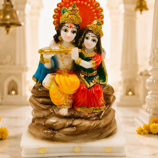 Radha Krishna Idol – Handcrafted Decorative Murti for Home & Temple