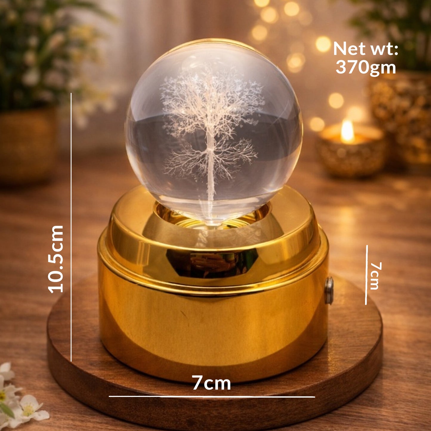 3D Tree Crystal Ball LED Lamp | Premium Decorative Night Light & Luxury Gift