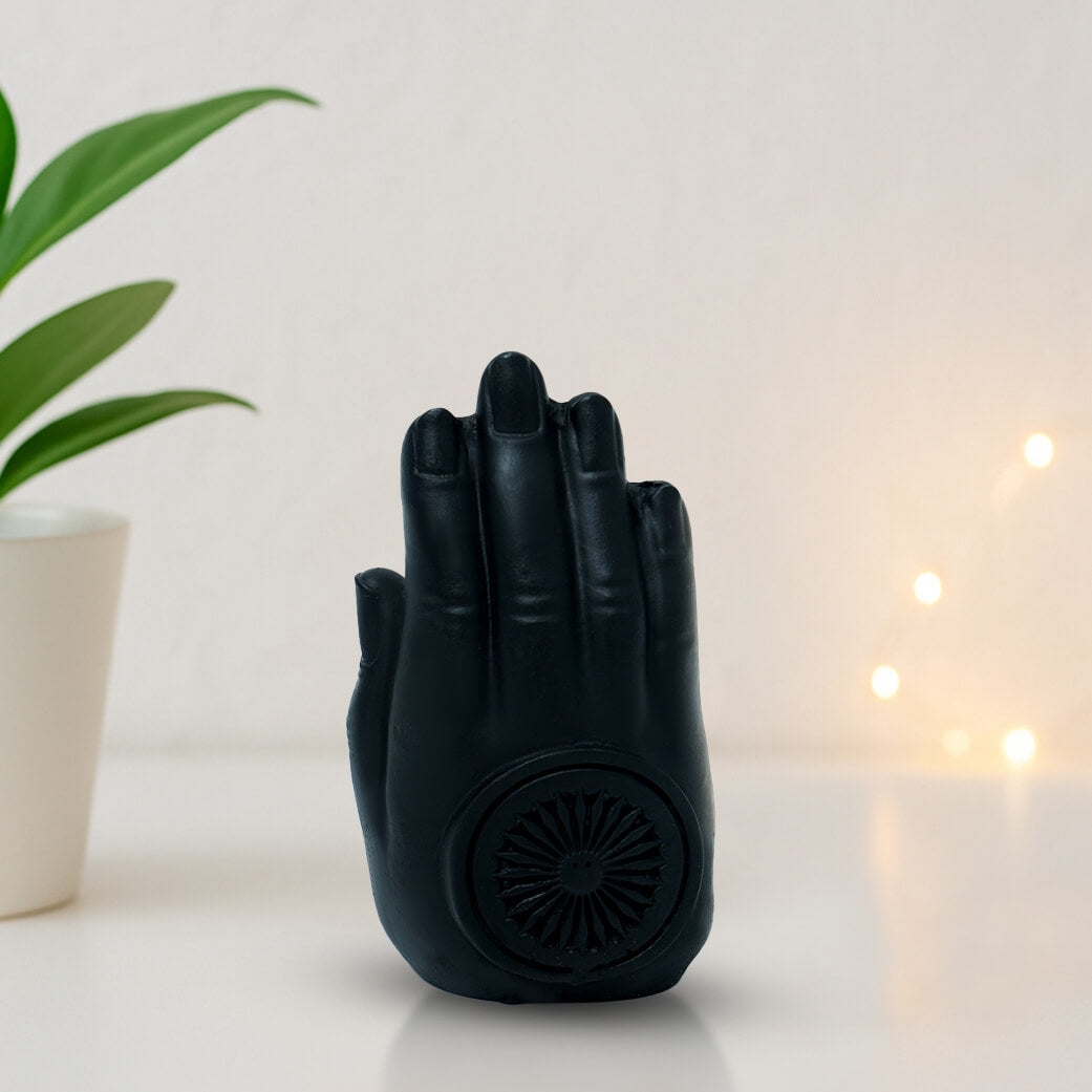 Marble Black Buddha Hand Murti (7 cm × 3 cm | 97 gm)