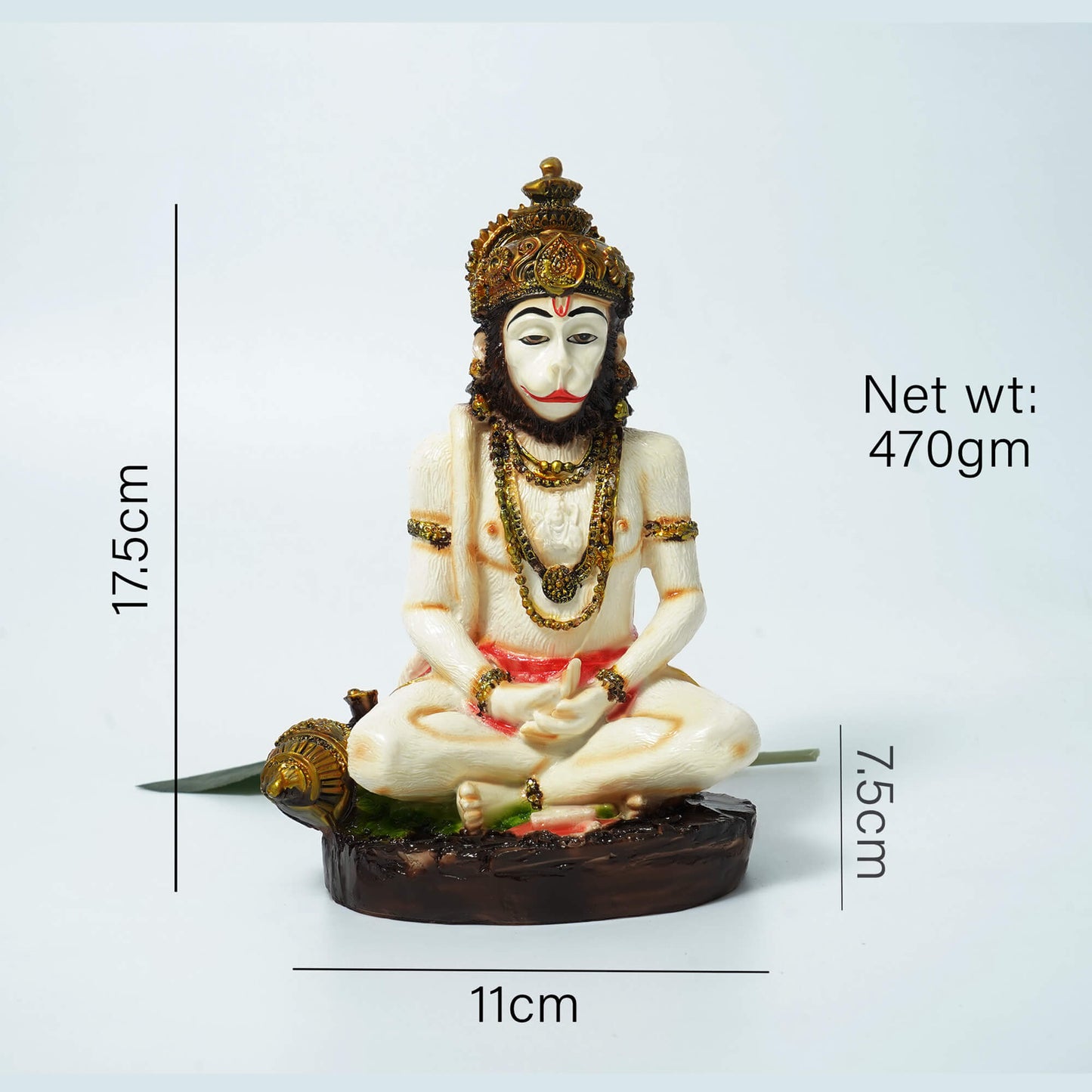 Marble Hanuman Idol (17.5 cm x 11 cm | 470 gm)