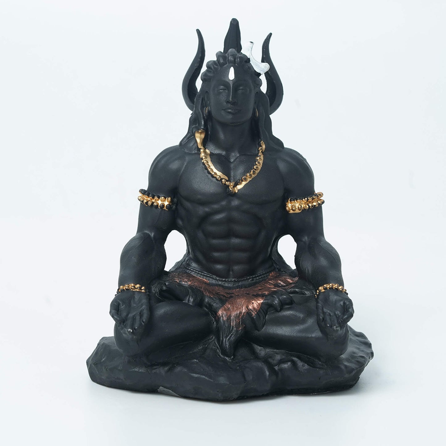 Black Marble Mahayogi Hindu Goddess Statue