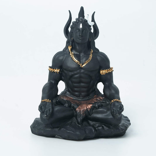 Black Marble Mahayogi Hindu Goddess Statue