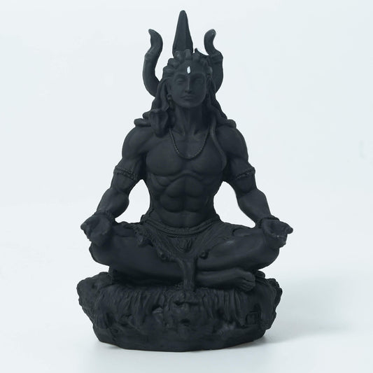 Black Marble Mahayogi Hindu Goddess Statue