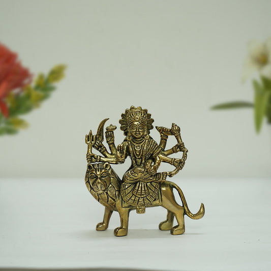 Brass Maa Durga Hindu Goddess Statue