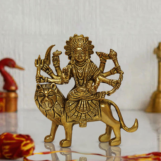 Brass Maa Durga Hindu Goddess Statue