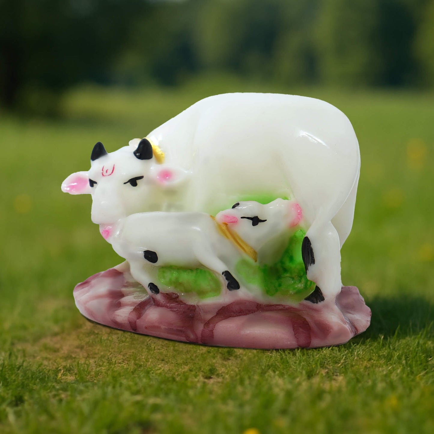 Marble Black Cow & Calf GN Murti (8 cm x 7 cm | 120 gm)