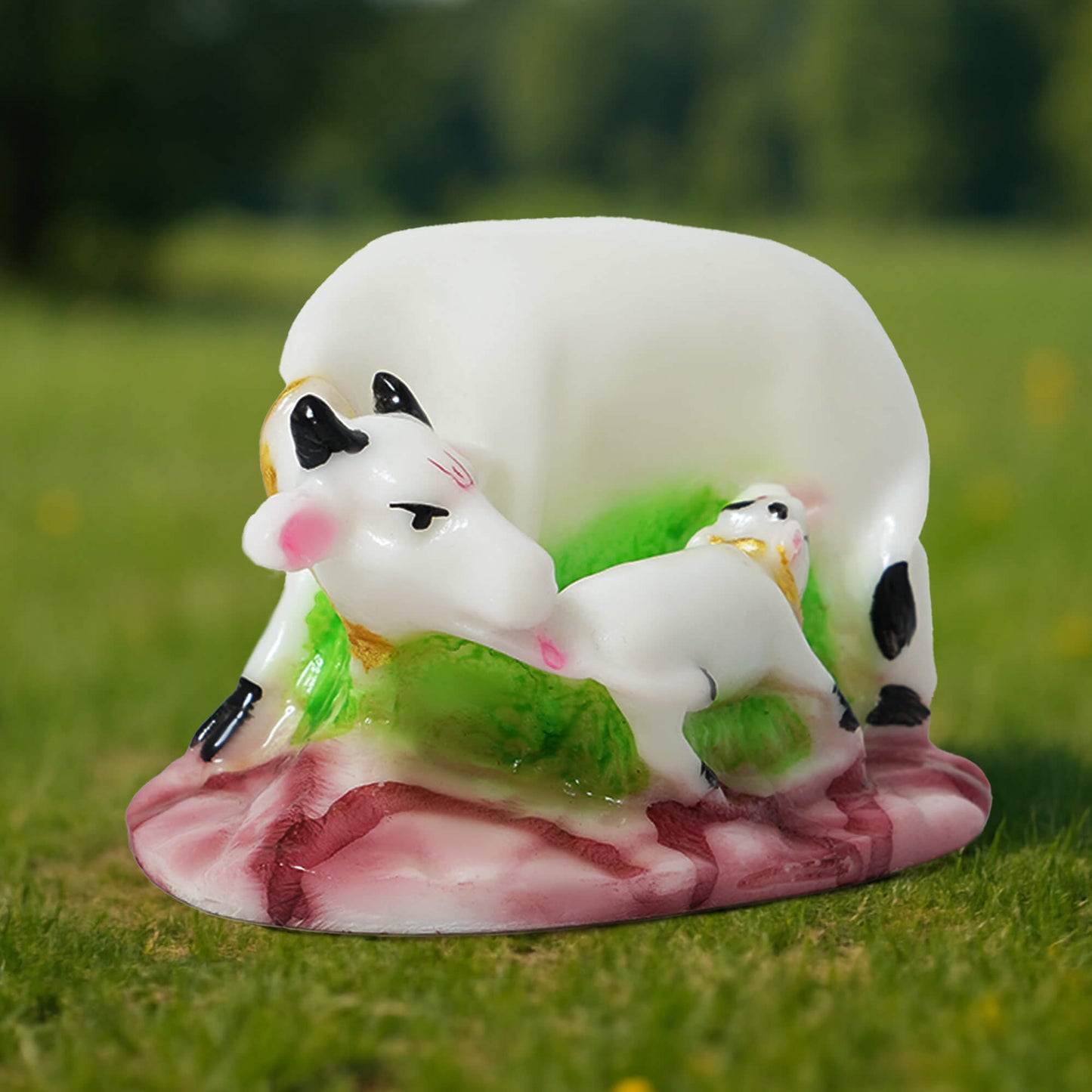 Marble Black Cow & Calf GN Murti (8 cm x 7 cm | 120 gm)