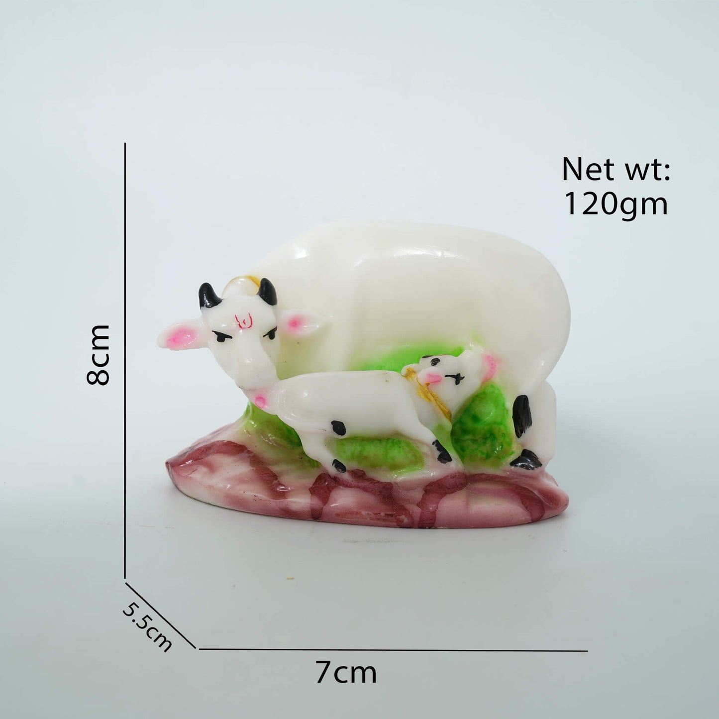 Marble Black Cow & Calf GN Murti (8 cm x 7 cm | 120 gm)