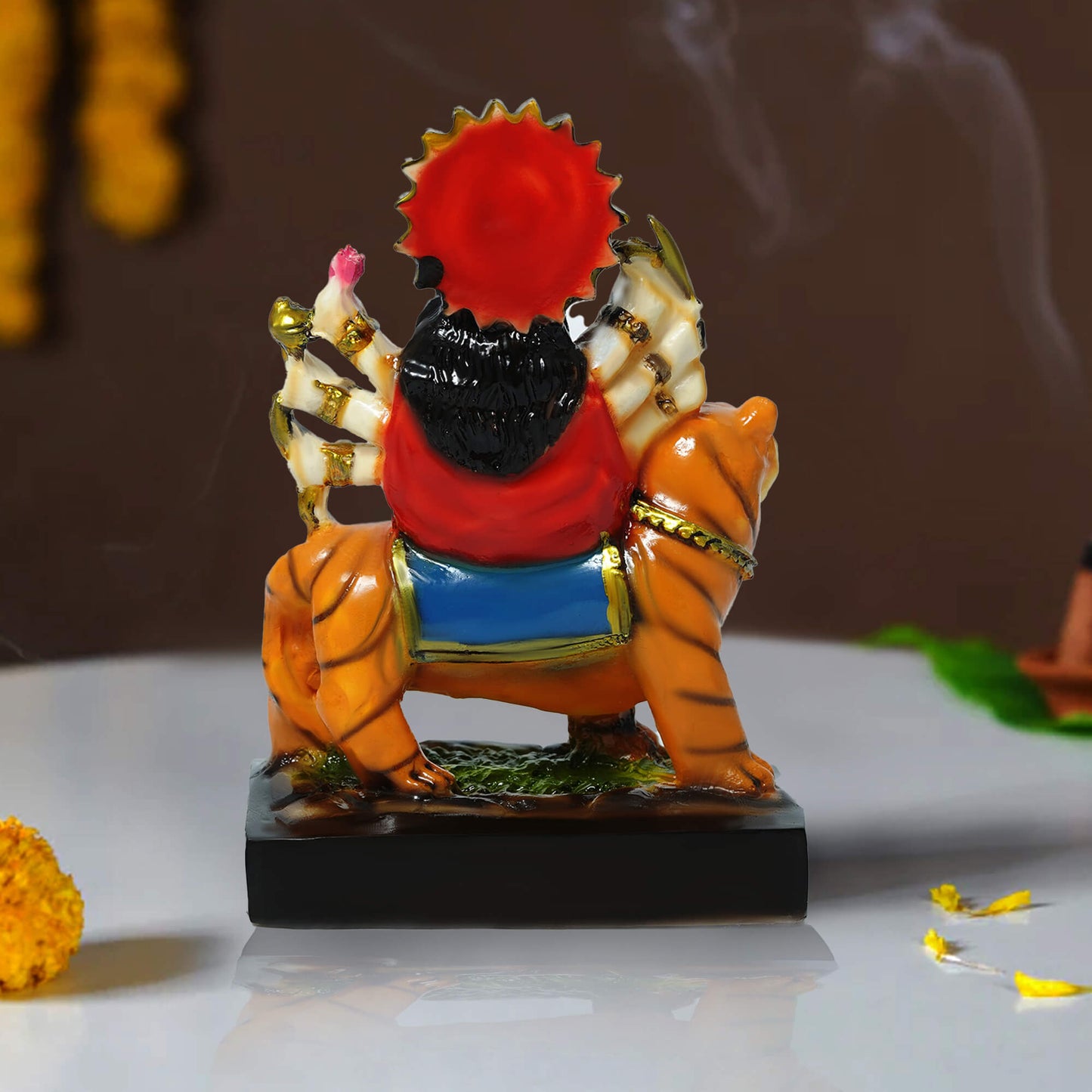 Marble Durga Mata Idol | Handcrafted Maa Durga Murti for Home Temple, Puja & Gift (17.5 cm x 12 cm, 470 gm)