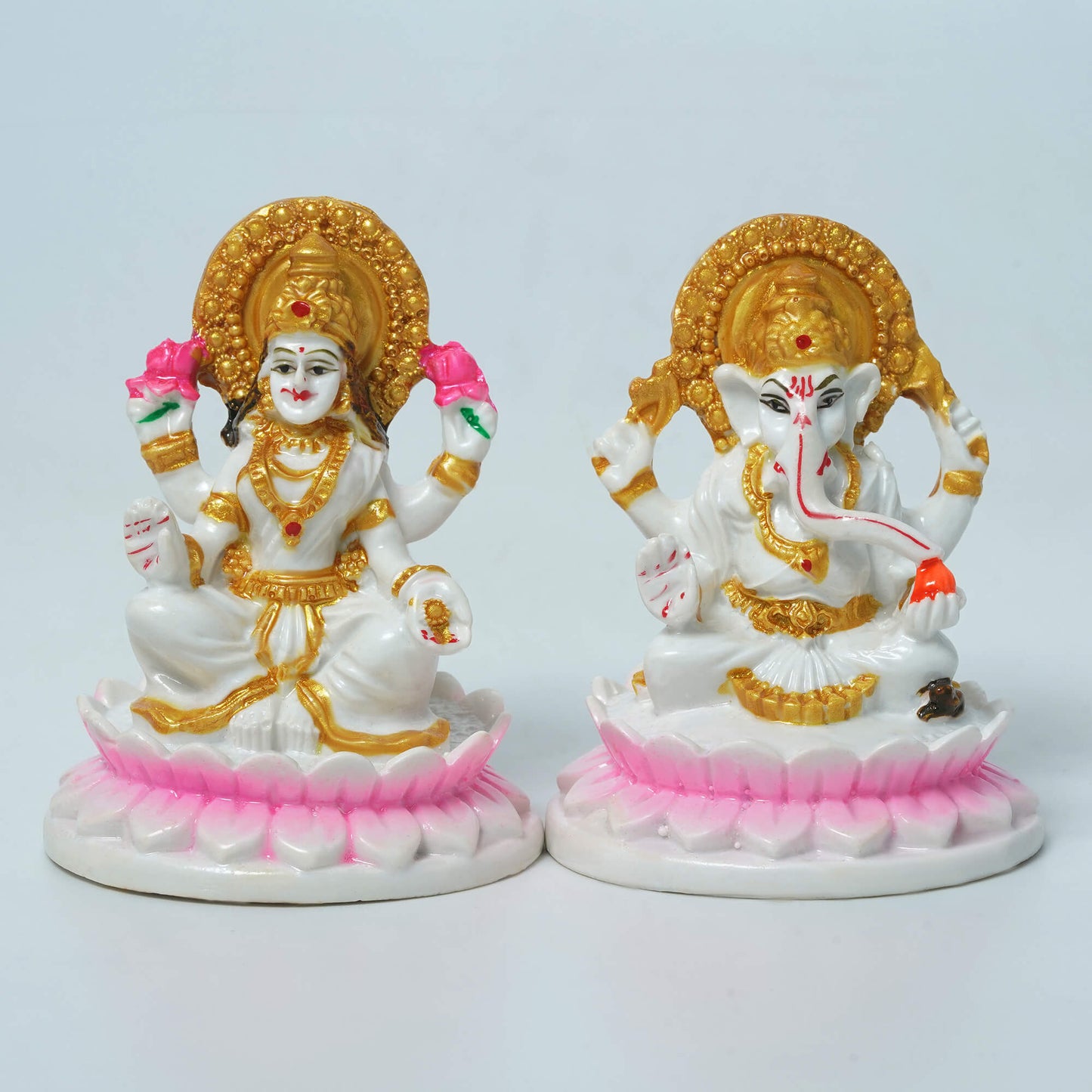 Marble Laxmi Ganesh Idol (7.5 cm x 6.5 cm | 260 gm)