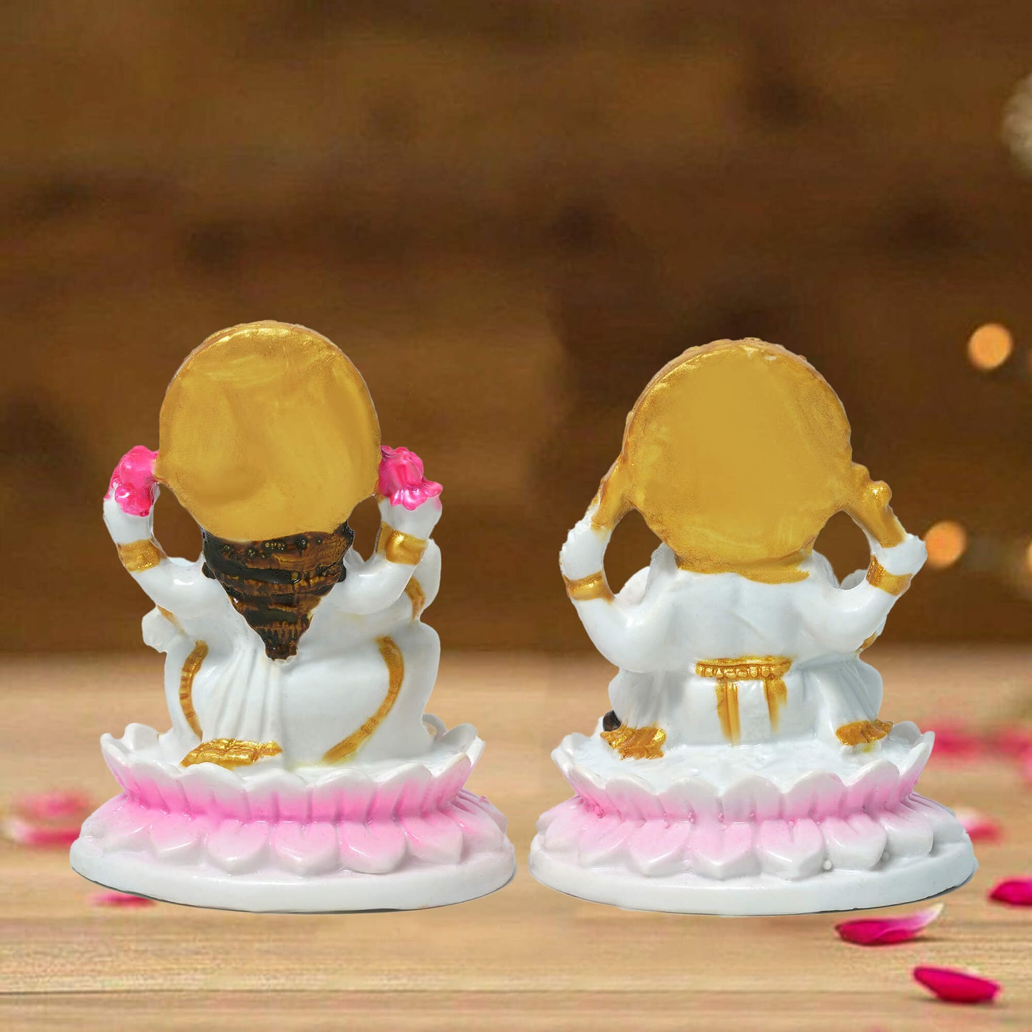 Marble Laxmi Ganesh Idol (7.5 cm x 6.5 cm | 260 gm)