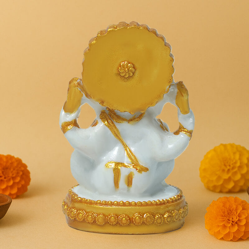 Marble Ganesh Idol (7 cm x 4.3 cm | 75 gm)