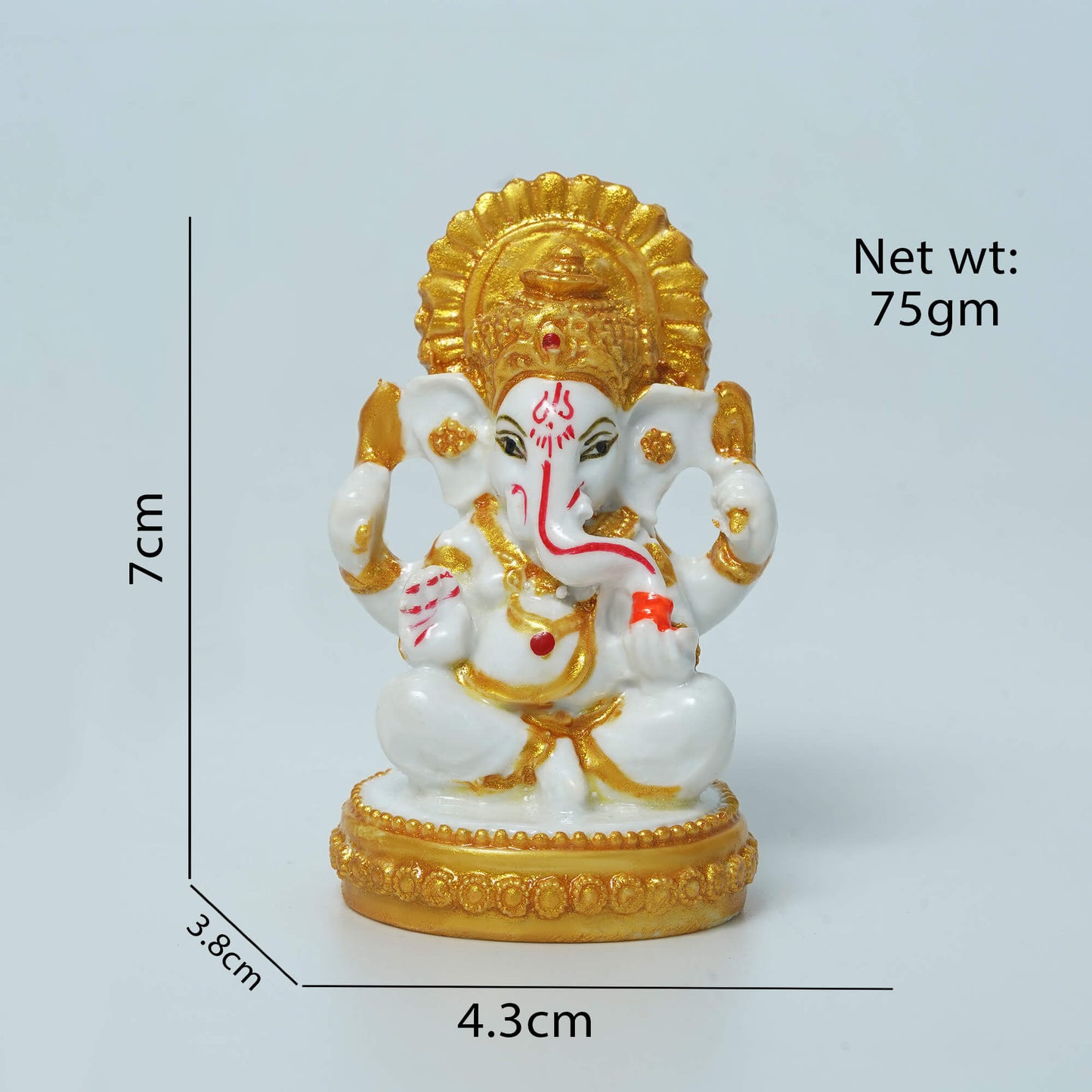 Marble Ganesh Idol (7 cm x 4.3 cm | 75 gm)
