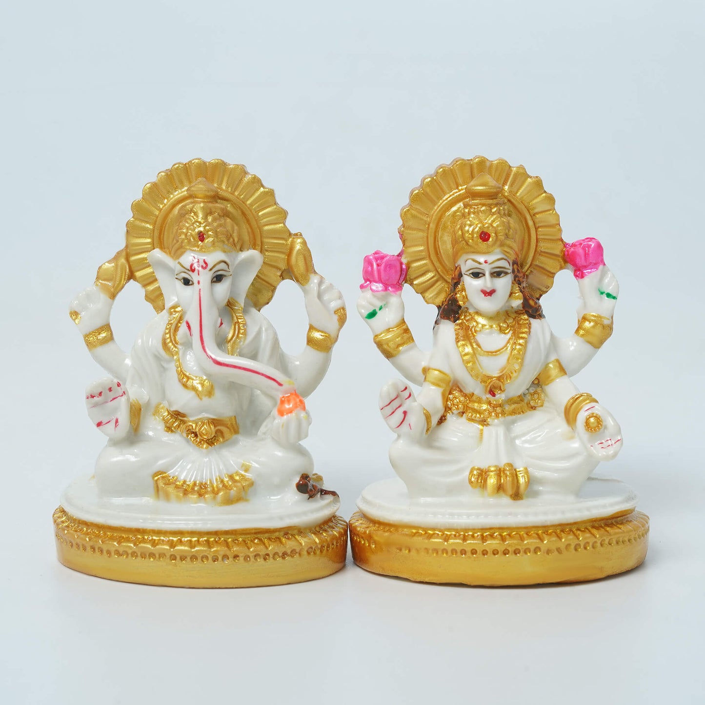Marble Laxmi Ganesh Idol (7 cm x 5.4 cm | 190 gm)