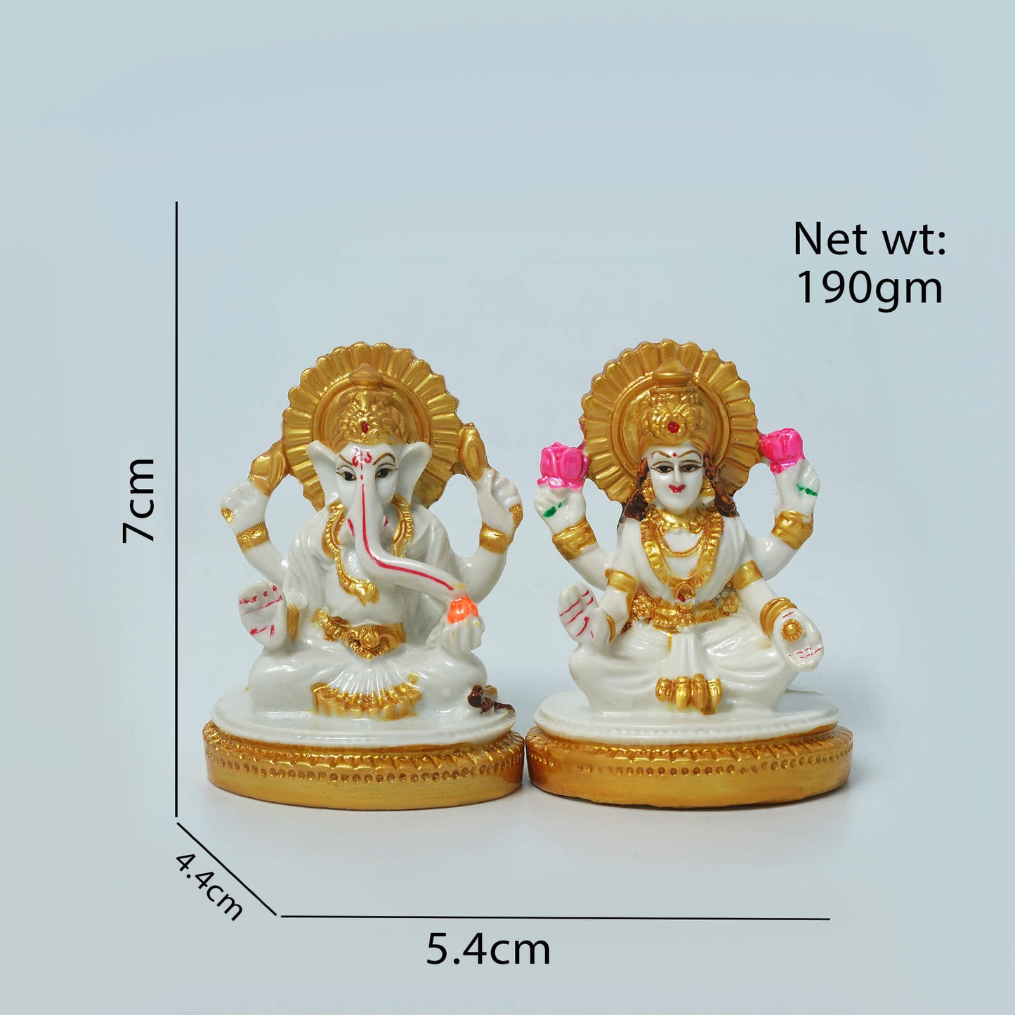 Marble Laxmi Ganesh Idol (7 cm x 5.4 cm | 190 gm)