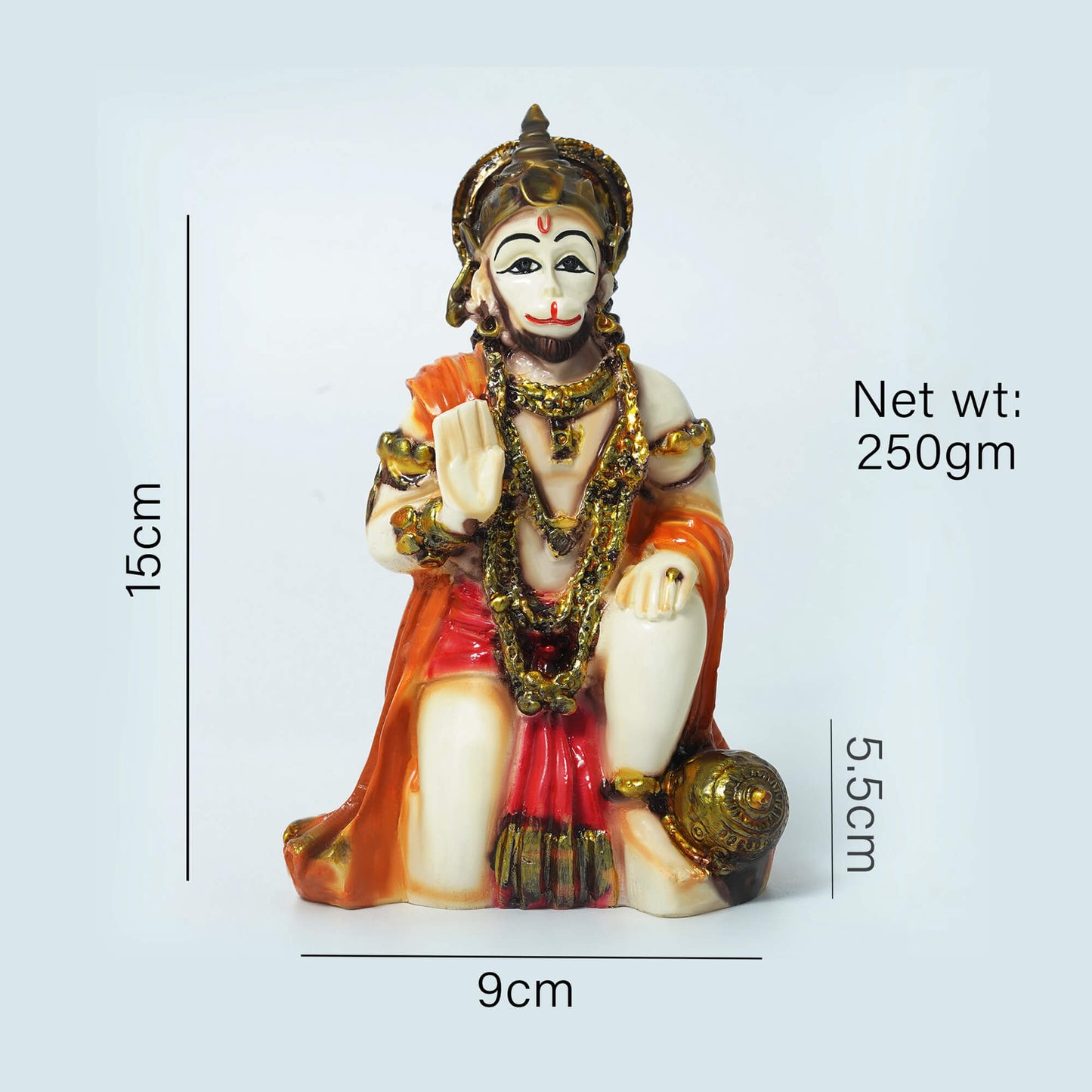 Marble Hanuman Idol (15 cm x 9 cm | 250 gm)