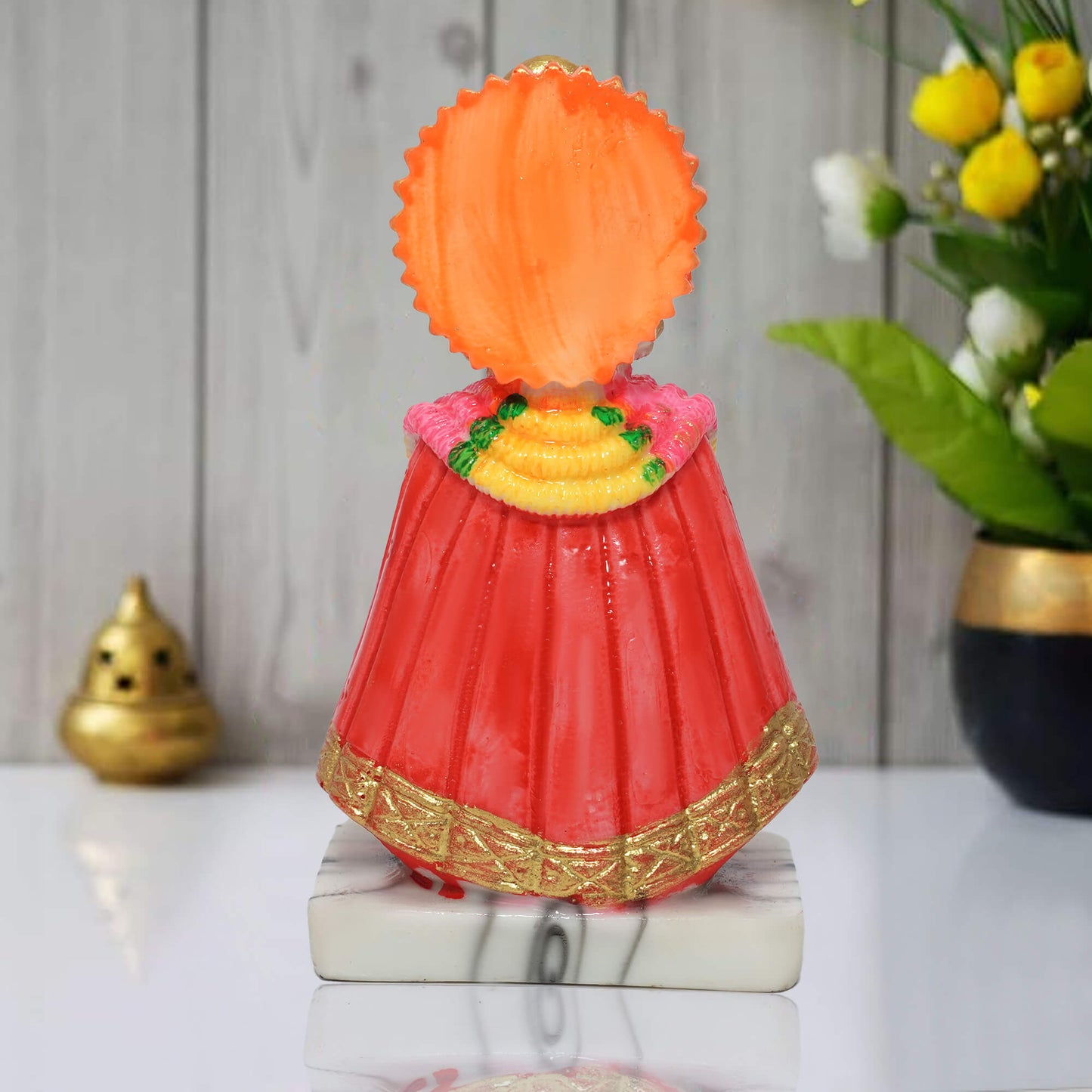 Marble Khatu Shyam Idol | Handcrafted Shyam Baba Murti (14.5 cm × 8 cm | 390 gm)
