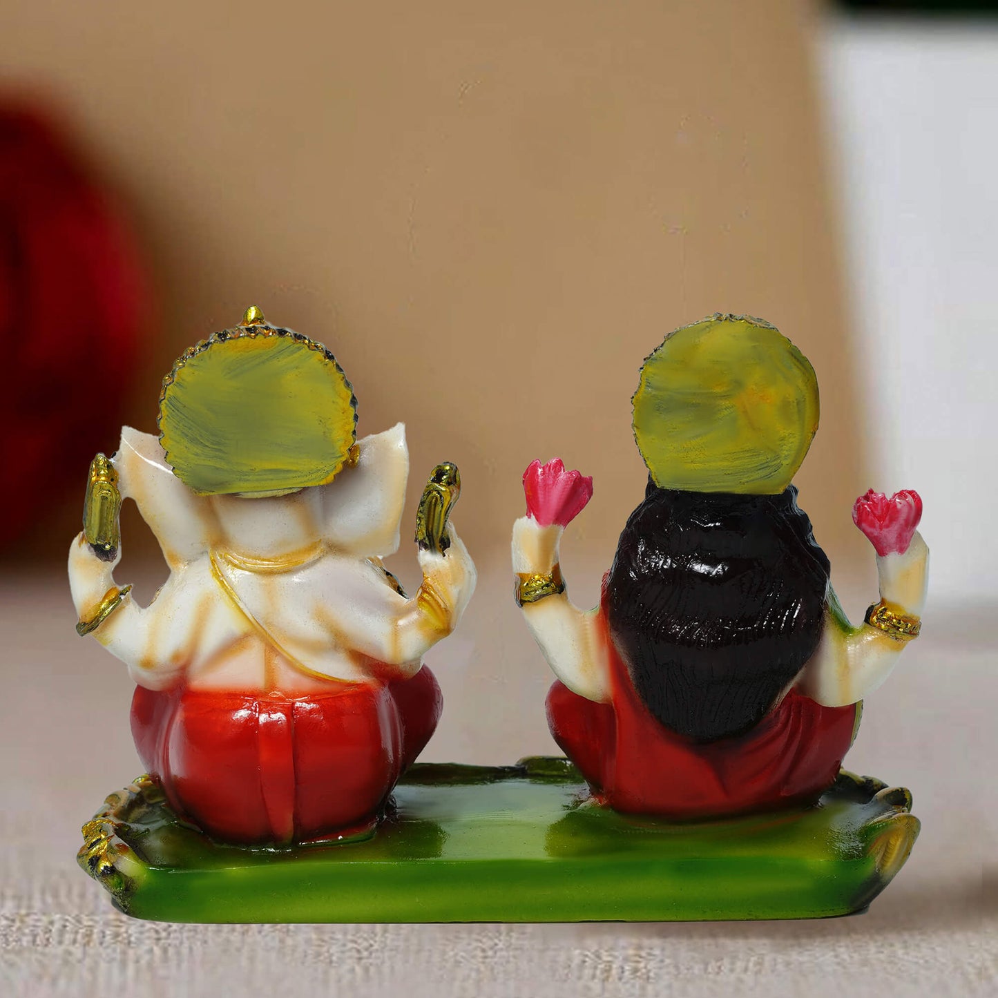Marble Laxmi Ganesh Idol (10.7 cm x 15.5 cm | 425 gm)
