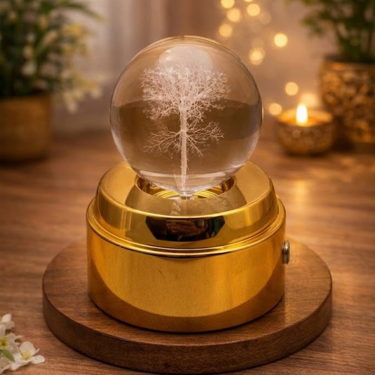 3D Tree Crystal Ball LED Lamp | Premium Decorative Night Light & Luxury Gift