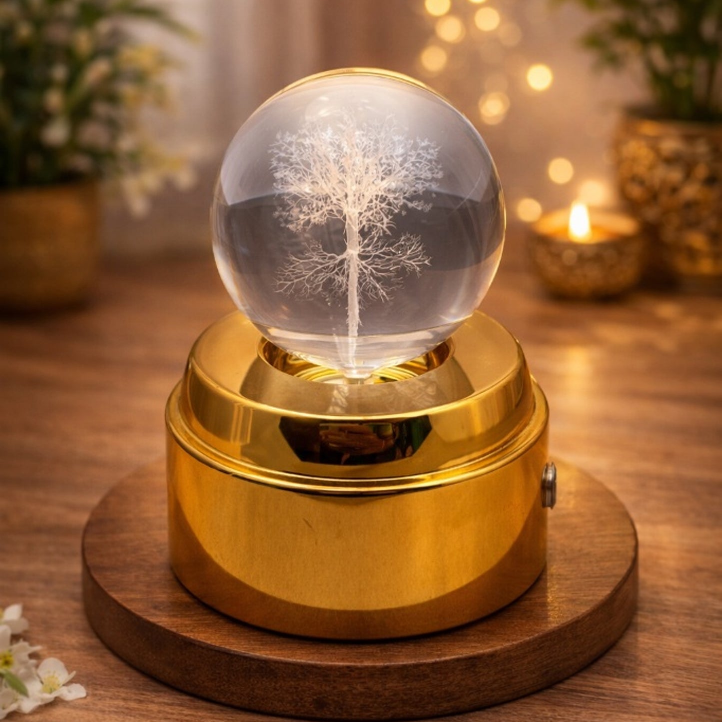 3D Tree Crystal Ball LED Lamp | Premium Decorative Night Light & Luxury Gift