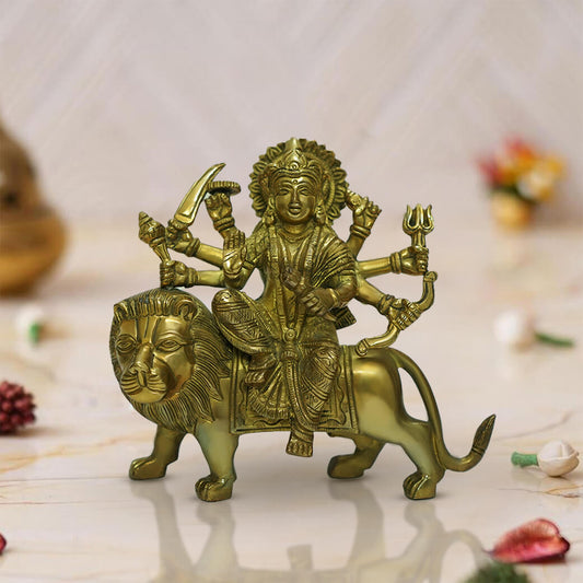 Brass Maa Durga Hindu Goddess Statue