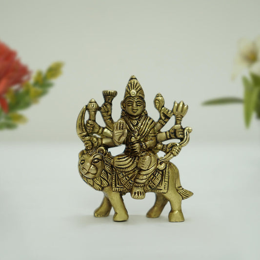 Brass Maa Durga Hindu Goddess Statue
