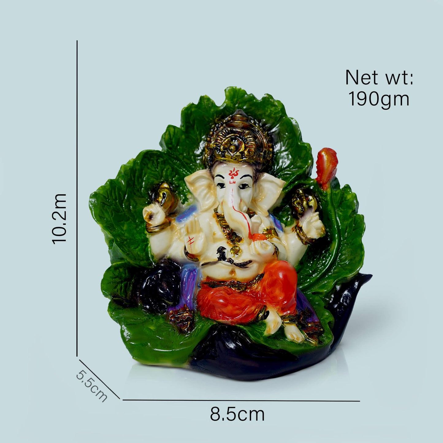 Marble Ganesh Idol (10.2 cm x 8.5 cm | 190 gm)