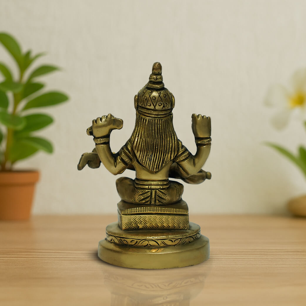 Brass idol of the Hindu goddess Saraswati