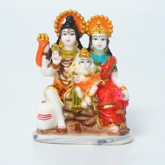 Marble Shivparivar Hindu Goddess Statue