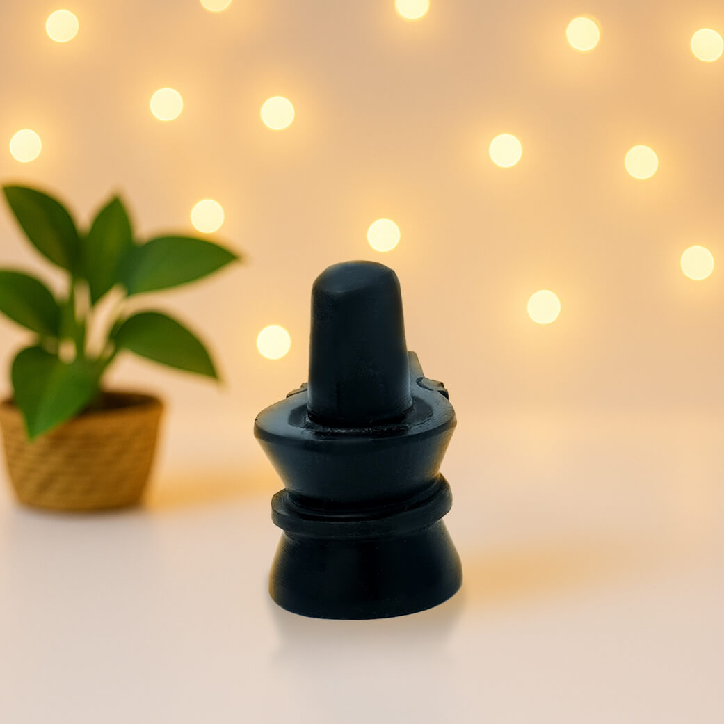 Black Marble Shivling Hindu Goddess Statue