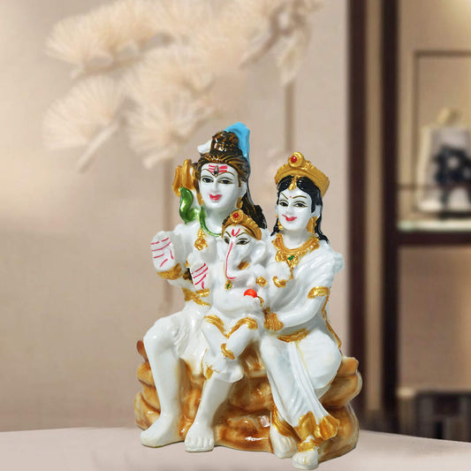 Marble Shivparivar Hindu Goddess Statue